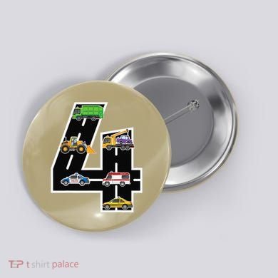 Fourth 4yr 4th Birthday 4 Years Old Birthday Decoration Button