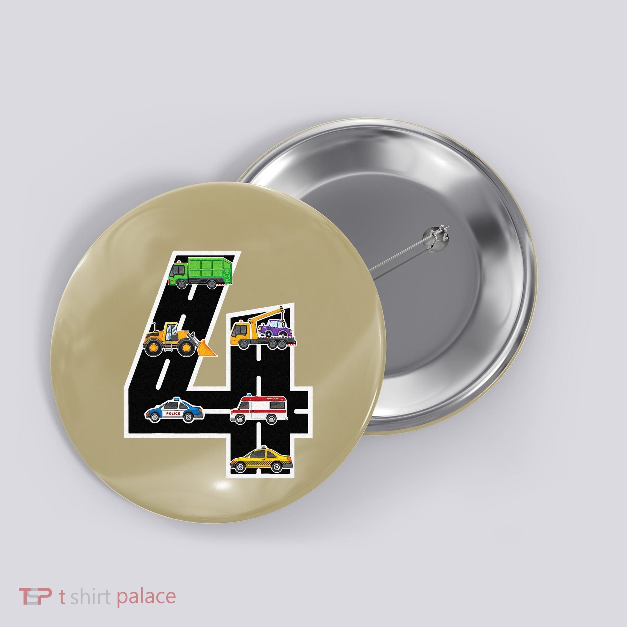 Fourth 4yr 4th Birthday 4 Years Old Birthday Decoration Button