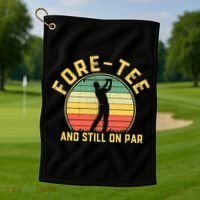 Funny 40th Birthday Golfer Turning 40 Year Old Golfing Golf Towel thumb 1