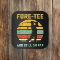 Funny 40th Birthday Golf Pun Golfing 40 Year Old Golfer Tee Coaster thumb 0
