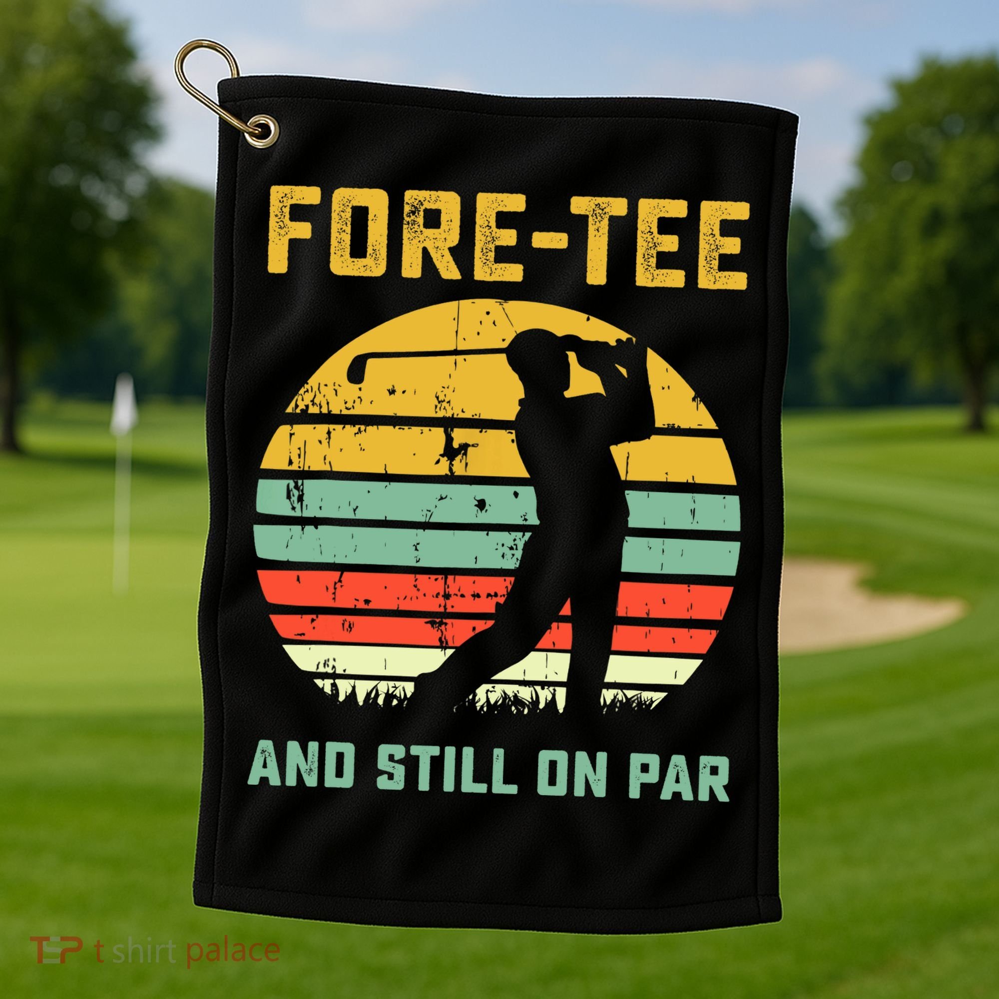 Funny 40th Birthday Golf Pun Golfing 40 Year Old Golfer Tee Golf Towel