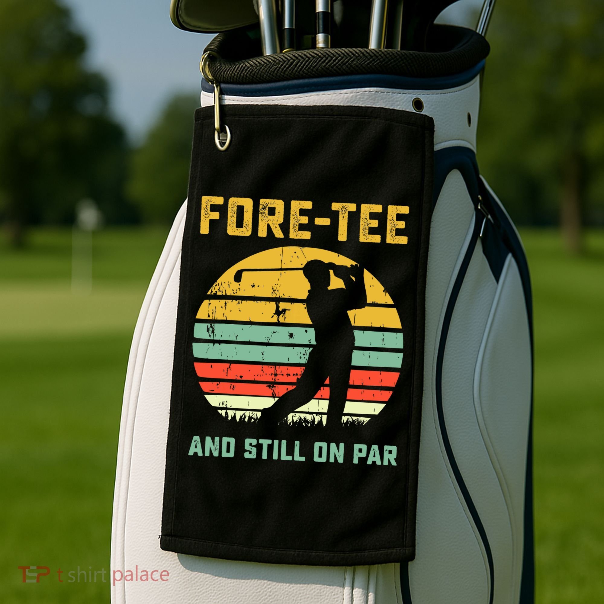 Funny 40th Birthday Golf Pun Golfing 40 Year Old Golfer Tee Golf Towel