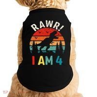 Funny 4th Birthday Dinosaur Rawr Im 4 Year Old For Doggie Tank thumb 0