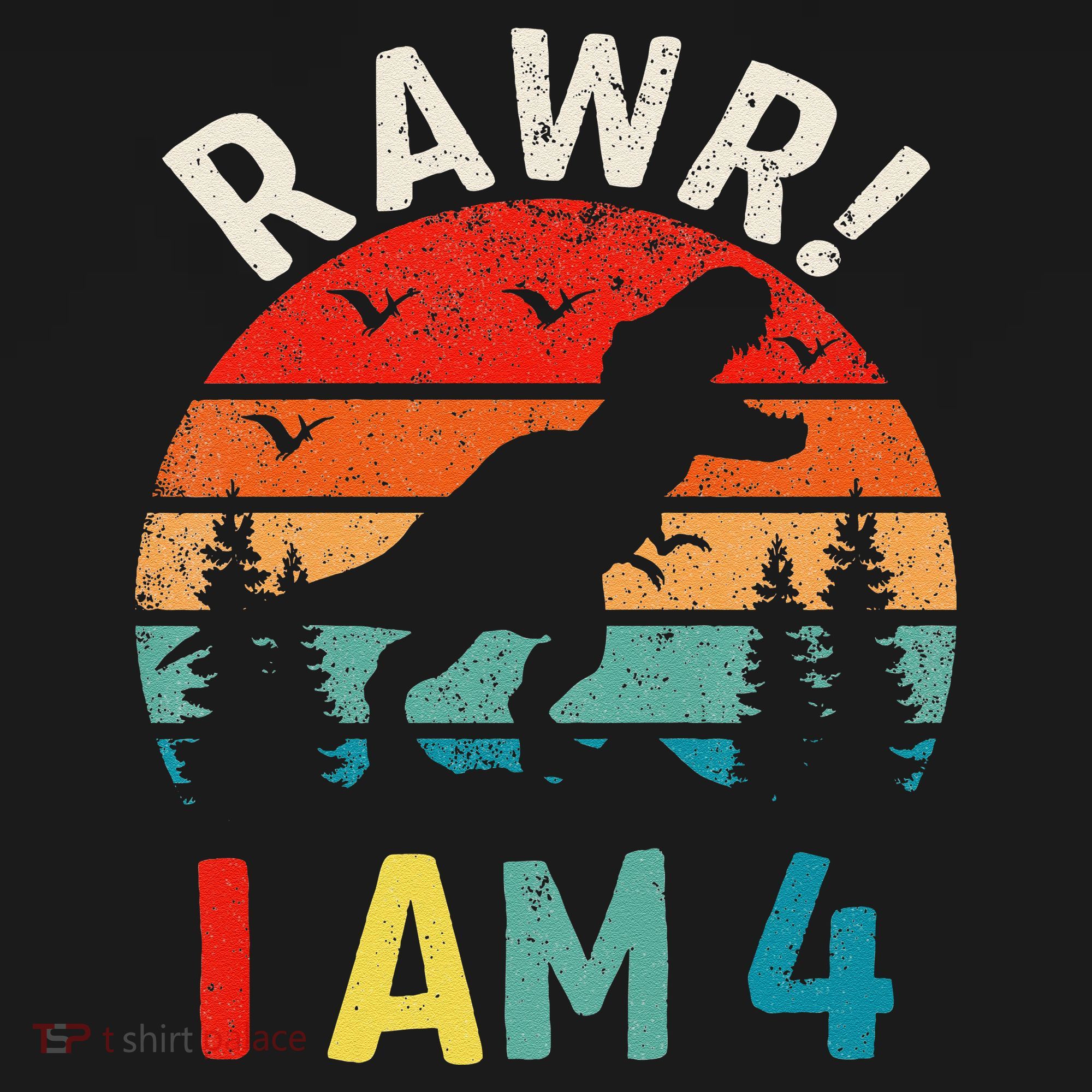 Funny 4th Birthday Dinosaur Rawr Im 4 Year Old For Doggie Tank