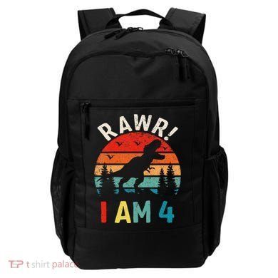 Funny 4th Birthday Dinosaur Rawr Im 4 Year Old For Backpack