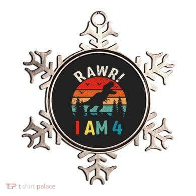 Funny 4th Birthday Dinosaur Rawr Im 4 Year Old For Ornament