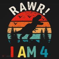 Funny 4th Birthday Dinosaur Rawr Im 4 Year Old For Kids Sweatshirt thumb 2