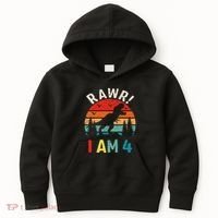 Funny 4th Birthday Dinosaur Rawr Im 4 Year Old For Kids Hoodie thumb 0