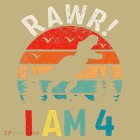 Funny 4th Birthday Dinosaur Rawr Im 4 Year Old For Mousepad thumb 1