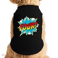 Four! 4th Birthday Superhero 4 Years Old Comic Book Doggie Tank thumb 0