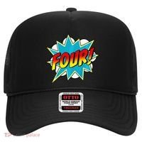 Four! 4th Birthday Superhero 4 Years Old Comic Book Hat thumb 0