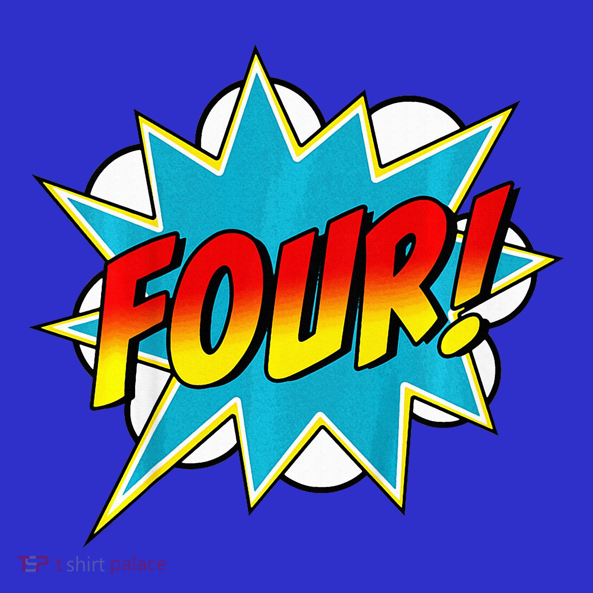 Four! 4th Birthday Superhero 4 Years Old Comic Book Mousepad