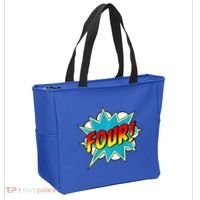 Four! 4th Birthday Superhero 4 Years Old Comic Book Tote Bag thumb 2