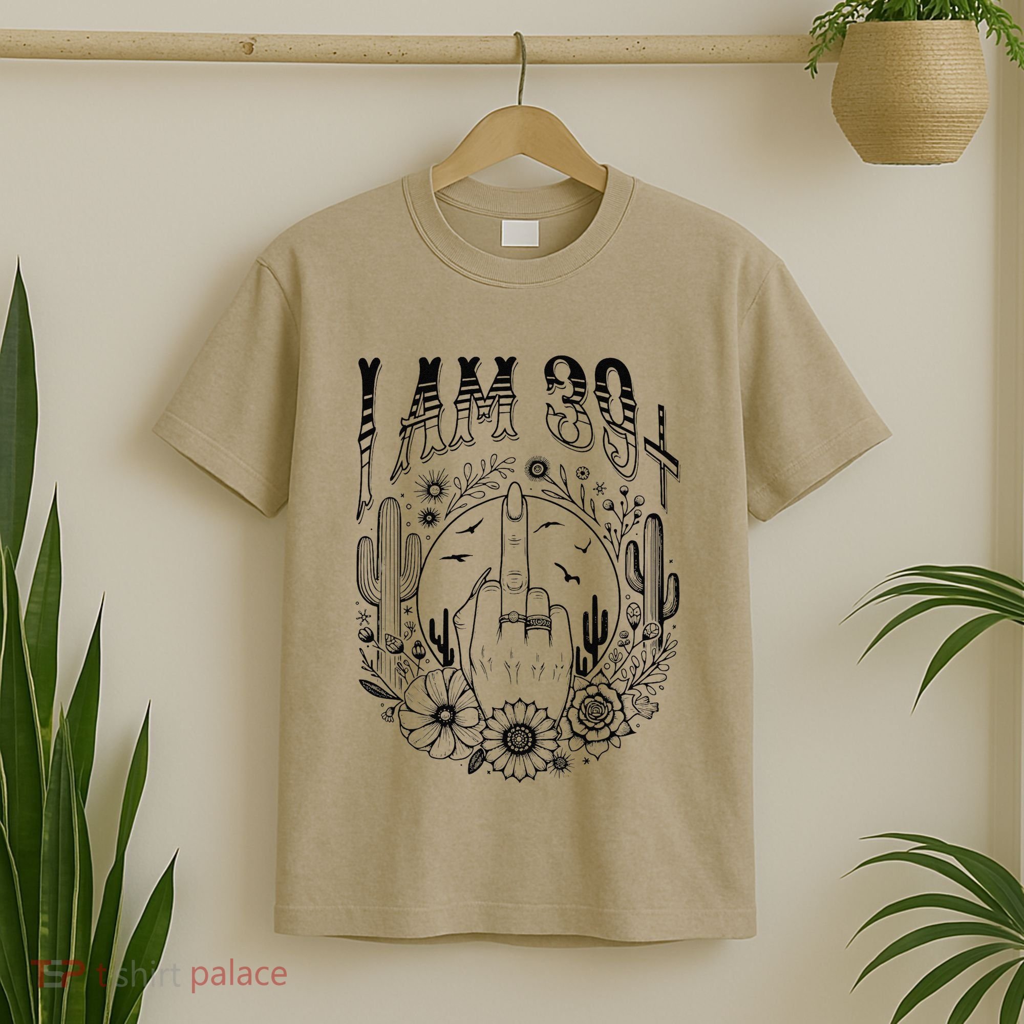 Funny 40th Birthday I Am 39 Plus 1 Middle Finger 39+1 Im 40 T-Shirt