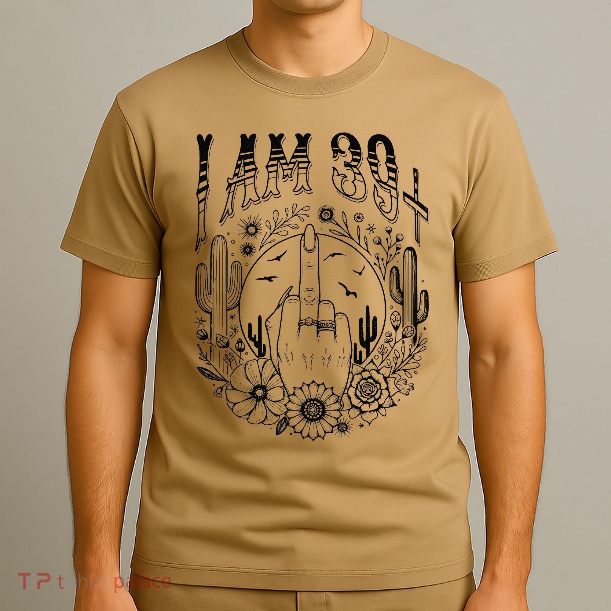 Funny 40th Birthday I Am 39 Plus 1 Middle Finger 39+1 Im 40 T-Shirt