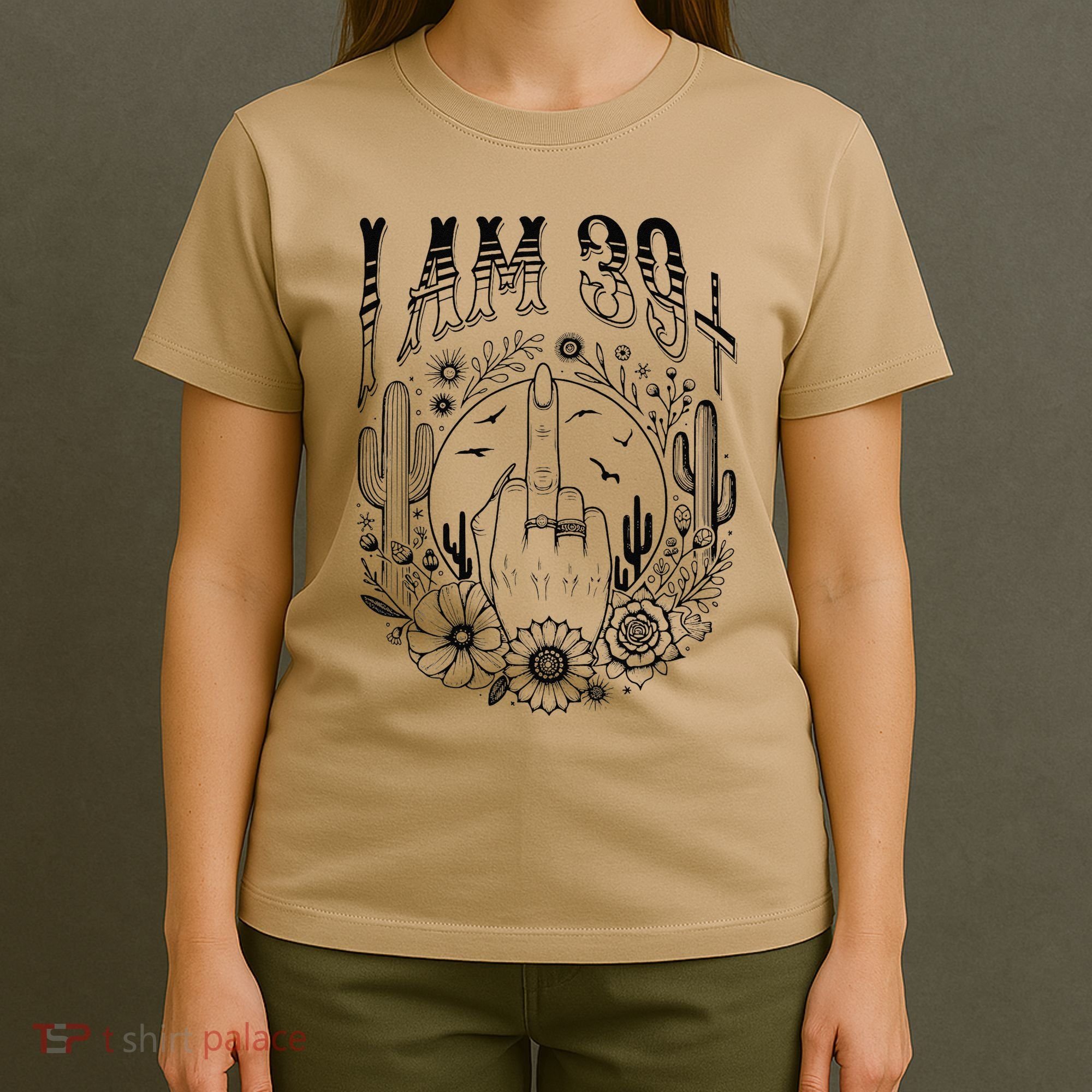 Funny 40th Birthday I Am 39 Plus 1 Middle Finger 39+1 Im 40 T-Shirt