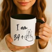 Funny 40th Birthday 39 Plus One Finger Coffee Mug thumb 3