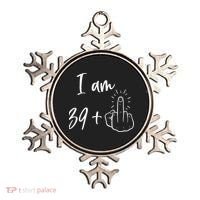 Funny 40th Birthday 39 Plus One Finger Ornament thumb 0