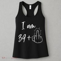 Funny 40th Birthday 39 Plus One Finger Women's Tank Top thumb 3