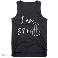 Funny 40th Birthday 39 Plus One Finger Tank Top thumb 0