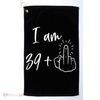 Funny 40th Birthday 39 Plus One Finger Golf Towel thumb 0