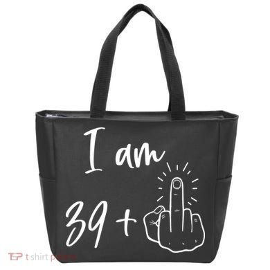 Funny 40th Birthday 39 Plus One Finger Tote Bag