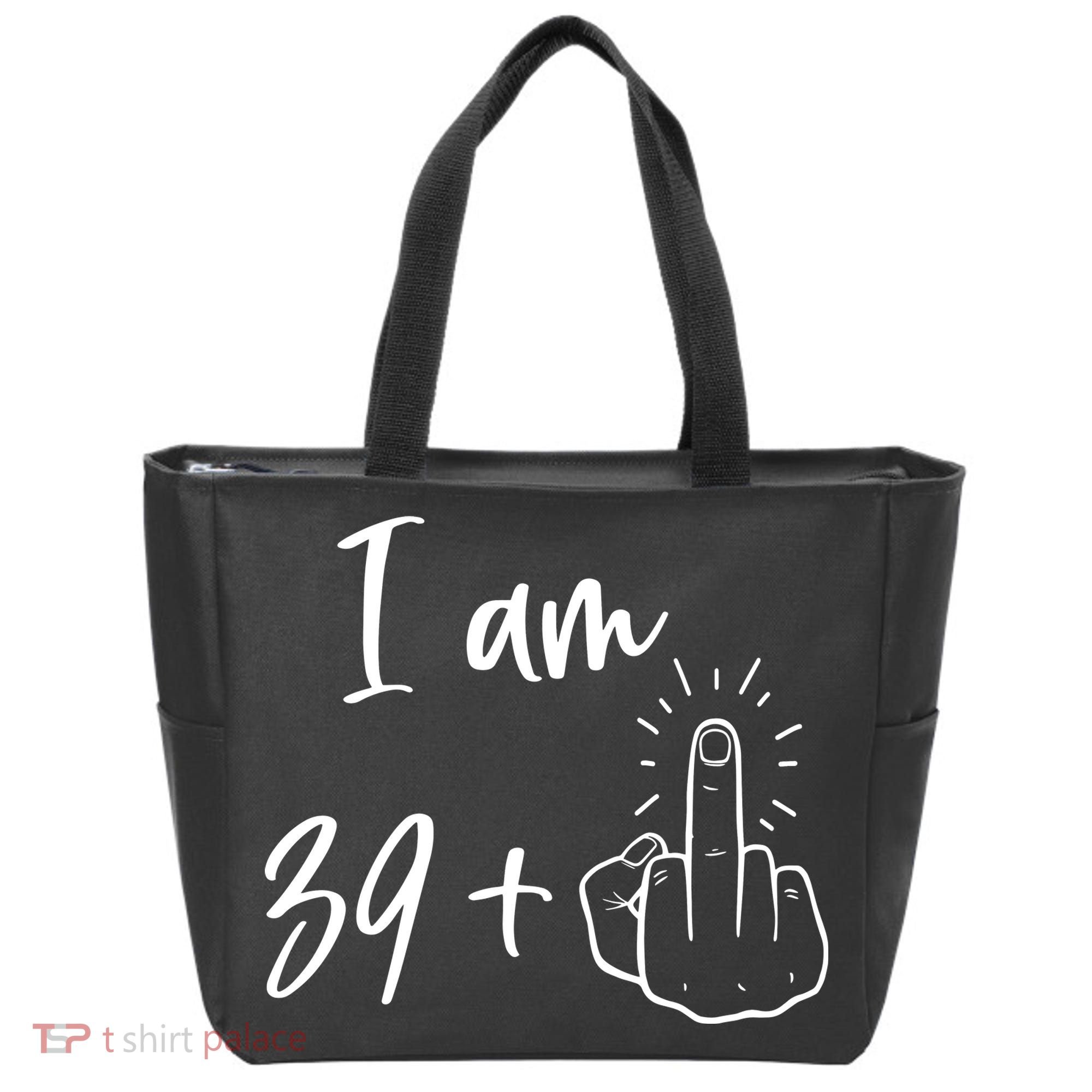 Funny 40th Birthday 39 Plus One Finger Tote Bag