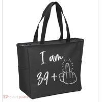 Funny 40th Birthday 39 Plus One Finger Tote Bag thumb 2