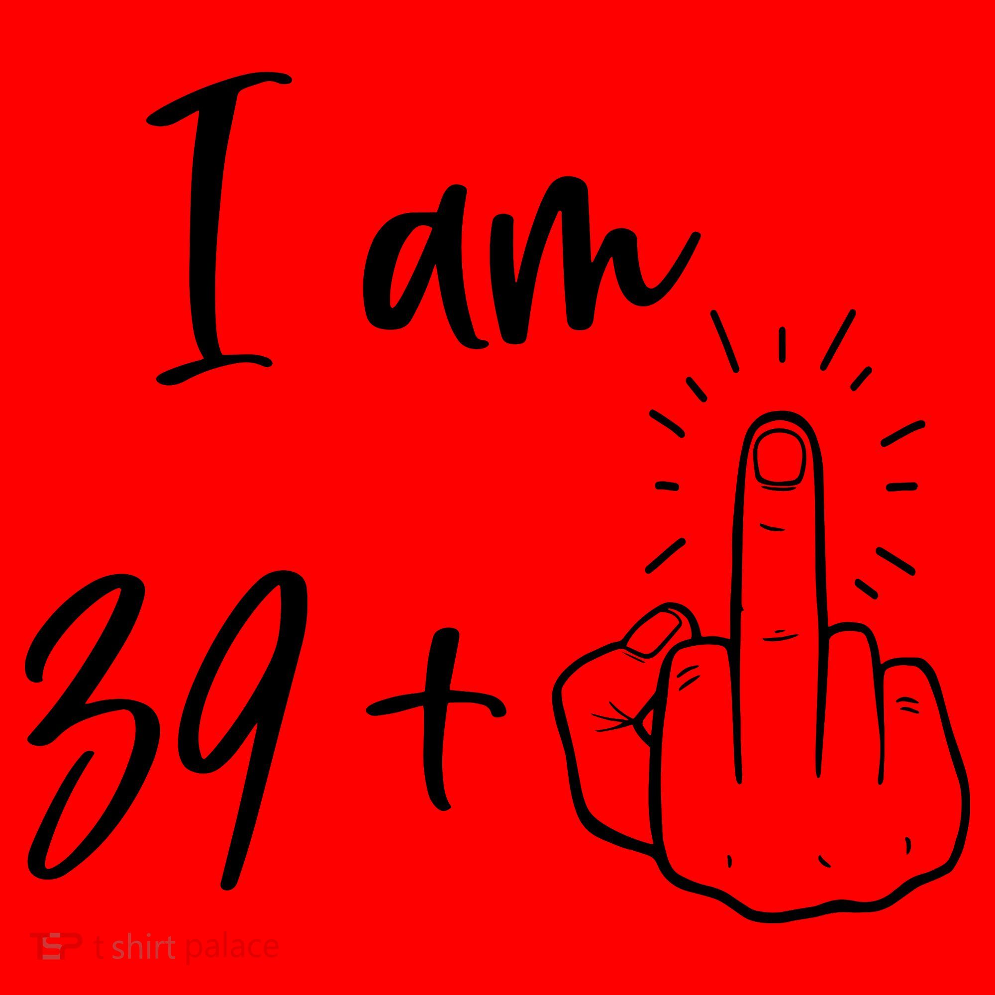 Funny 40th Birthday 39 Plus One Finger Santa Hat