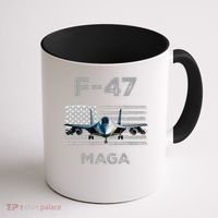 F 47 Fighter Aircraft Jet USA F-47 Fighter Jet Merch Coffee Mug thumb 1