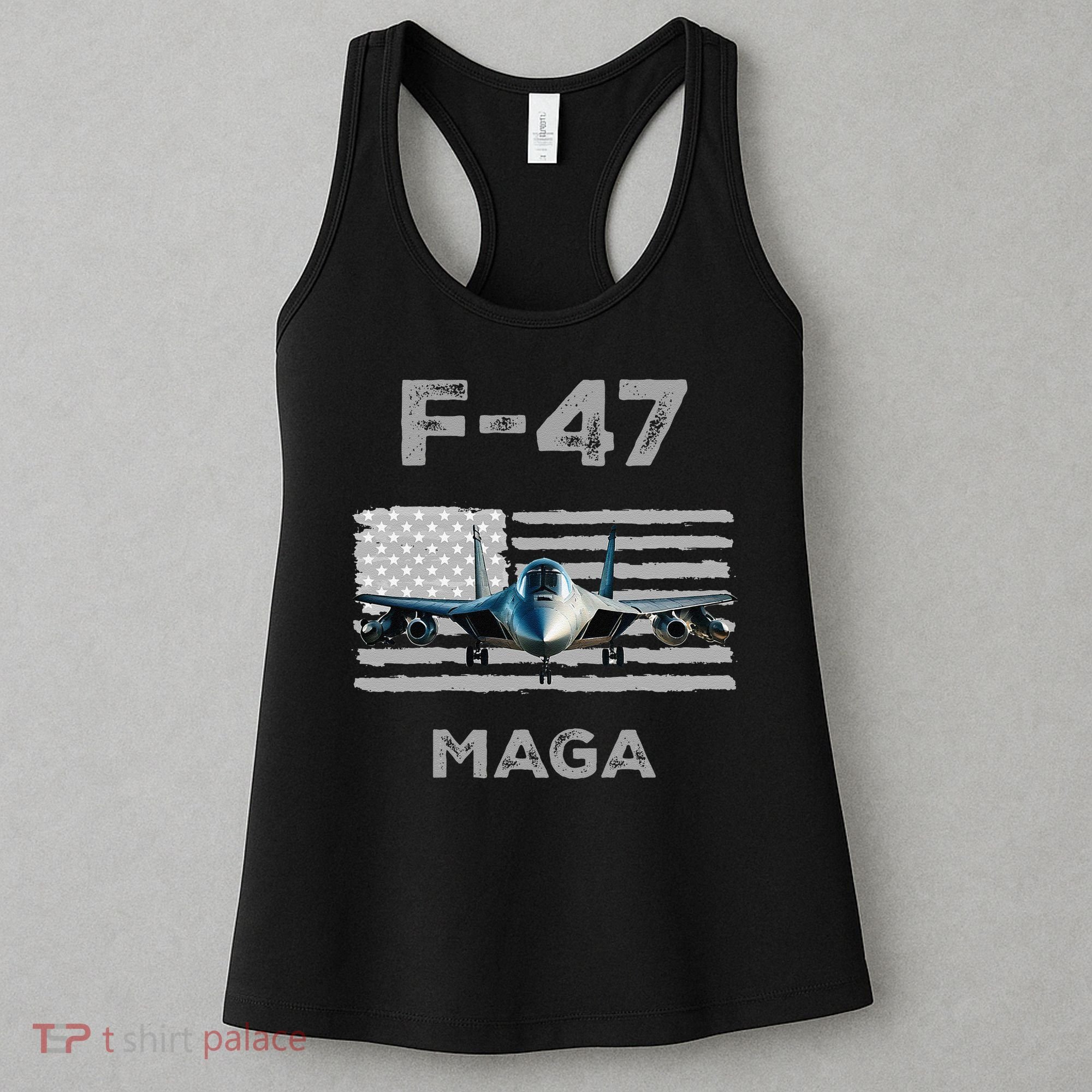 F 47 Fighter Aircraft Jet USA F-47 Fighter Jet Merch Women's Tank Top