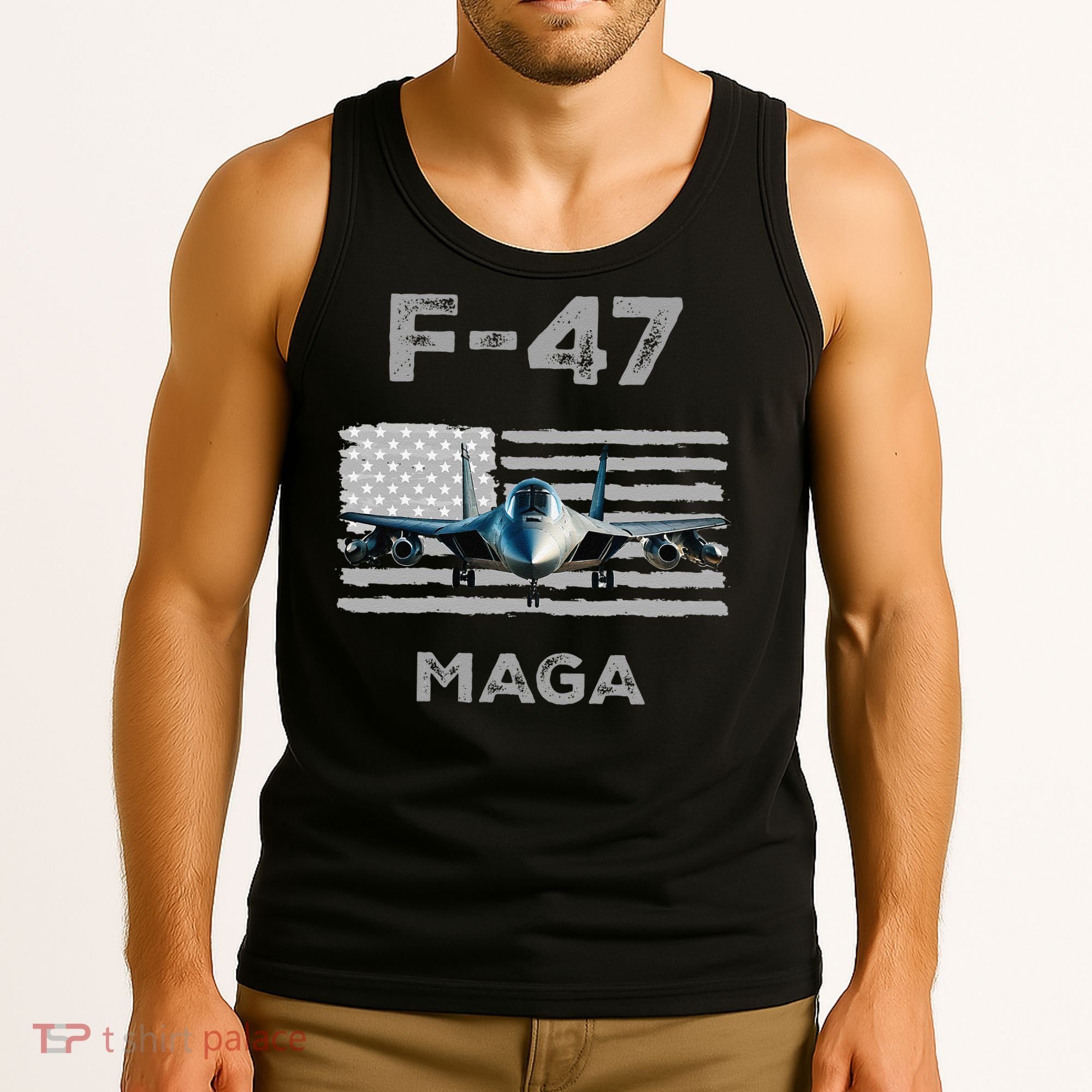 F 47 Fighter Aircraft Jet USA F-47 Fighter Jet Merch Tank Top
