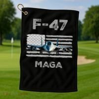 F 47 Fighter Aircraft Jet USA F-47 Fighter Jet Merch Golf Towel thumb 1