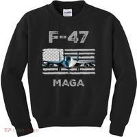 F 47 Fighter Aircraft Jet USA F-47 Fighter Jet Merch Kids Sweatshirt thumb 0