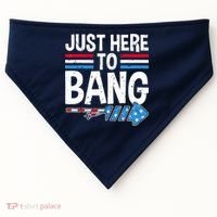 Funny 4th Of July Just Here to Bang Fireworks USA-Made Doggie Bandana thumb 0