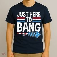 Funny 4th Of July Just Here to Bang Fireworks T-Shirt thumb 3
