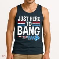 Funny 4th Of July Just Here to Bang Fireworks Tank Top thumb 3