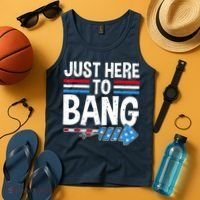Funny 4th Of July Just Here to Bang Fireworks Tank Top thumb 4