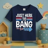 Funny 4th Of July Just Here to Bang Fireworks Toddler T-Shirt thumb 3
