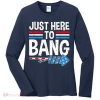 Funny 4th Of July Just Here to Bang Fireworks Women's Long Sleeve Shirt thumb 0