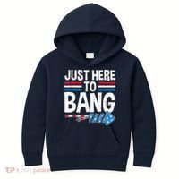 Funny 4th Of July Just Here to Bang Fireworks Kids Hoodie thumb 0