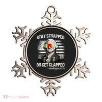 Funny 4th of July Stay Strapped Get Clapped Washington Ornament thumb 0