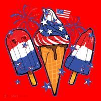 Funny 4th Of July Patriotic Popsicle Santa Hat thumb 1