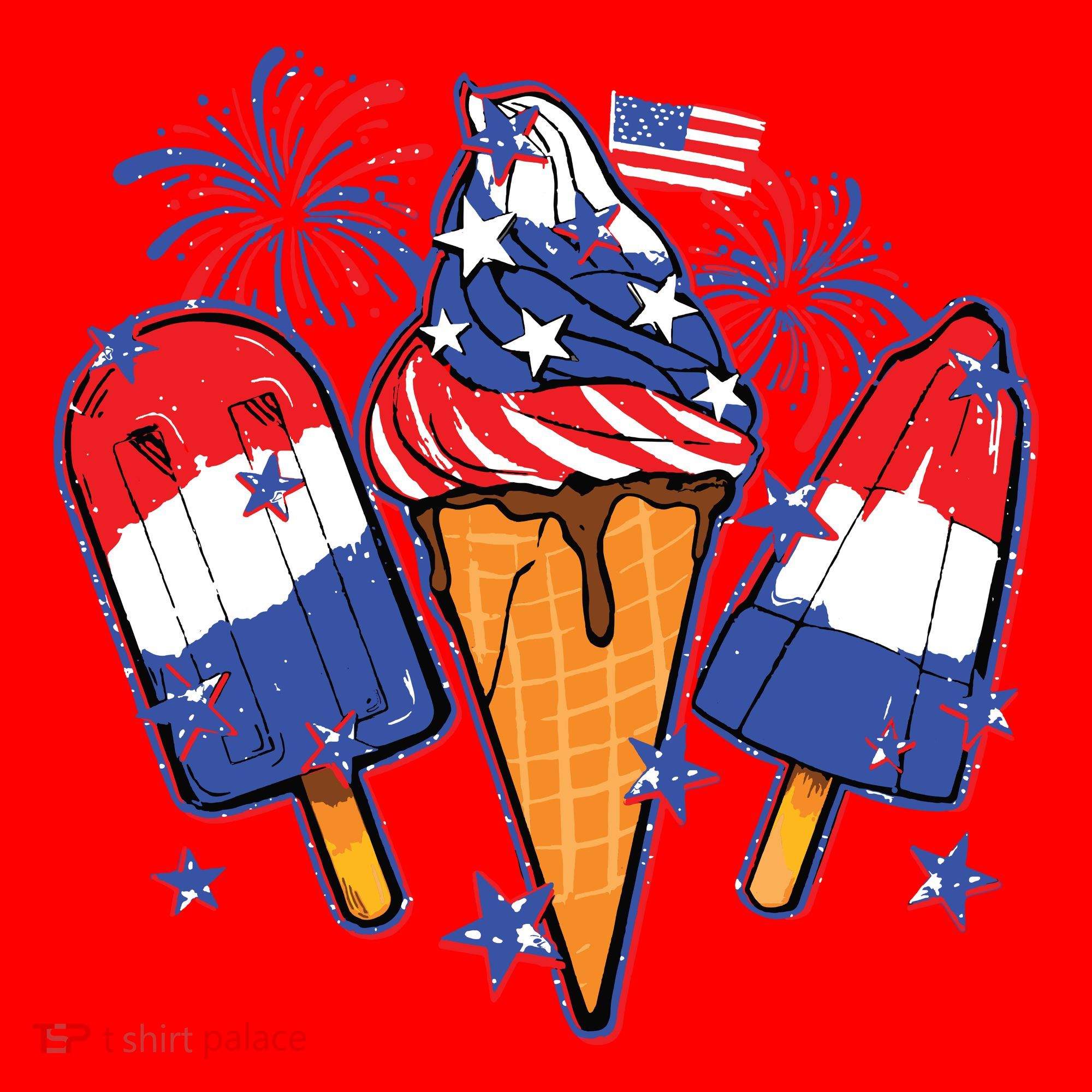 Funny 4th Of July Patriotic Popsicle Santa Hat