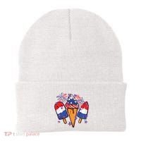 Funny 4th Of July Patriotic Popsicle Beanie thumb 0