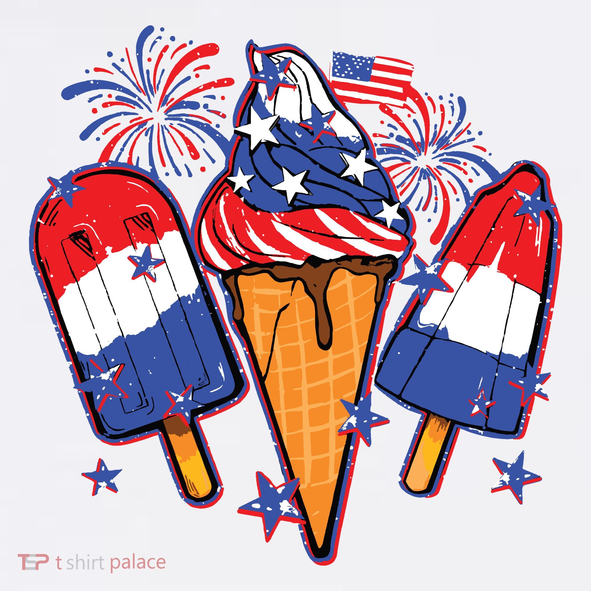 Funny 4th Of July Patriotic Popsicle Women's Hoodie
