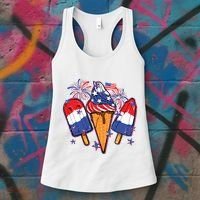 Funny 4th Of July Patriotic Popsicle Women's Tank Top thumb 3