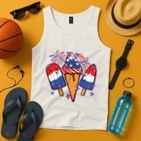 Funny 4th Of July Patriotic Popsicle Tank Top thumb 4