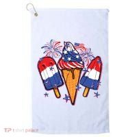 Funny 4th Of July Patriotic Popsicle Golf Towel thumb 0