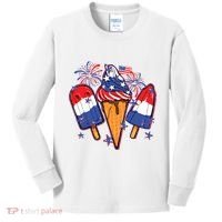Funny 4th Of July Patriotic Popsicle Kids Long Sleeve Shirt thumb 0